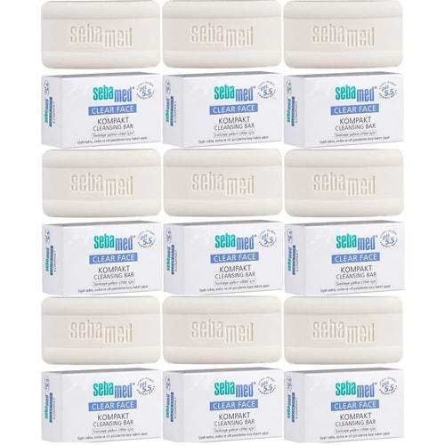 Sebamed Clear Face Kompakt Yüz Temizleme Barı Sabun Sivilceye Yatkın Cilt 100GR (9 Lu Set)