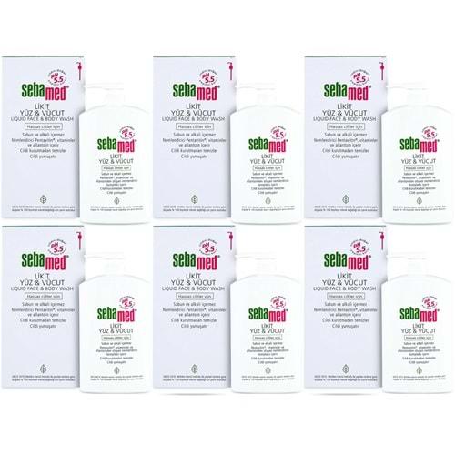 Sebamed Yüz ve Vücut Temizleyici Likit 1000ML (6 Lı Set)