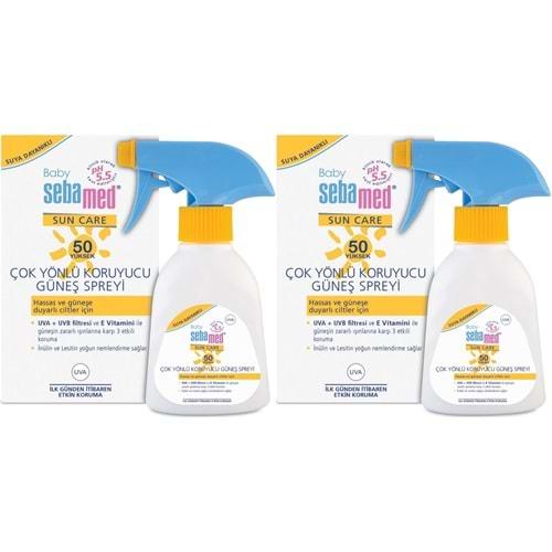 Sebamed Sun Care Bebek Güneş Losyonu Kremi Sprey 50+ Faktör 200ML (Hassas Ciltler İçin) (2 Li Set)