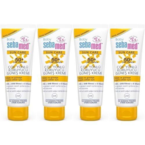 Sebamed Baby Sun Care Güneş Kremi 75ML 50+ Çok Yüksek Faktör Çoçuk (4 Lü Set)