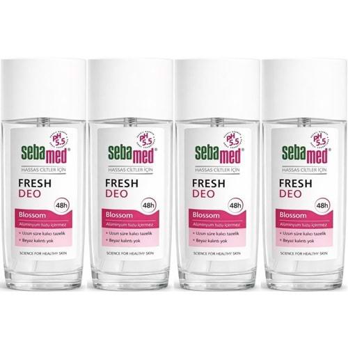 Sebamed Deodorant Sprey 75 ML Fresh Blossom (4 Lü Set)