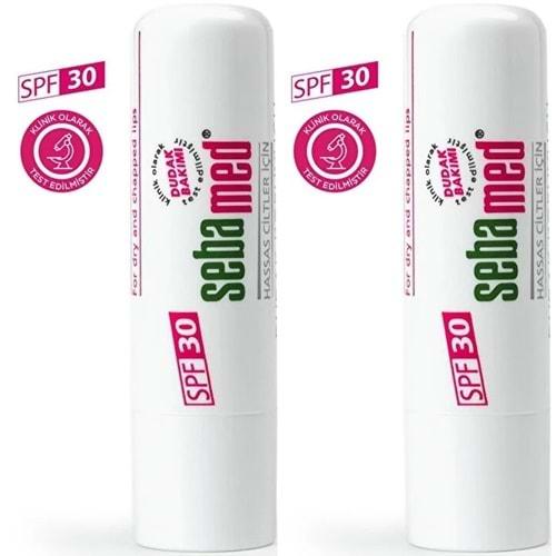 Sebamed Dudak Koruyucu Bakım Kremi Stick 30 SPF 4.8GR (Çatlamış ve Hassas Nemlendiricili) (2 Li Set)
