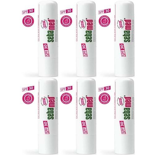 Sebamed Dudak Koruyucu Bakım Kremi Stick 30 SPF 4.8GR (Çatlamış ve Hassas Nemlendiricili) (6 Lı Set)