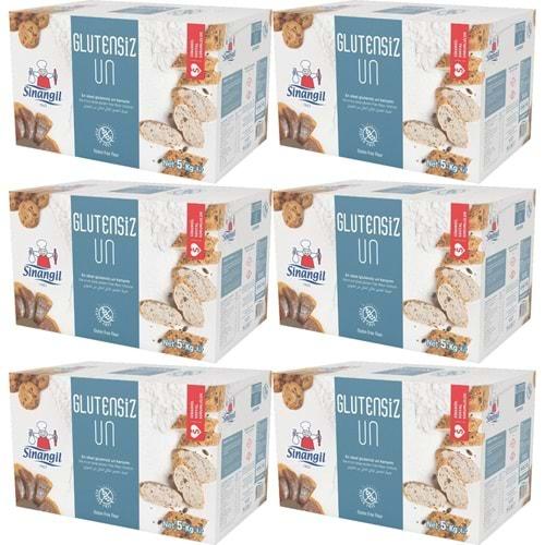 Sinangil Glutensiz Un 30KG (30000GR) Kutu Çölyak Diyetine Uygun (6PK*5KG)