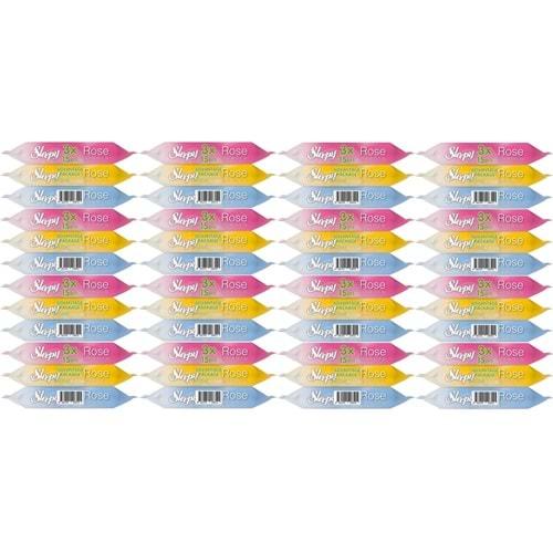 Sleepy Islak Havlu Cep Mendil 15 Yaprak (48 Li Set) Travel Pk Rose/Garden (16PK*3) 720 Yaprak