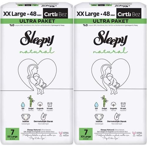 Sleepy Bebek Bezi Natural Beden:7 (20-30KG) XX Large 96 Adet Ekonomik Ultra Pk
