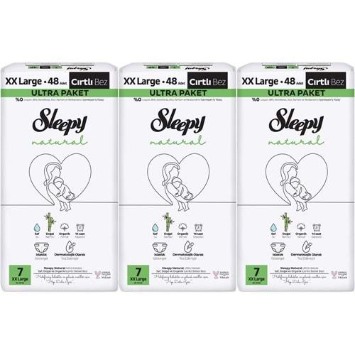 Sleepy Bebek Bezi Natural Beden:7 (20-30KG) XX Large 144 Adet Aylık Ultra Pk