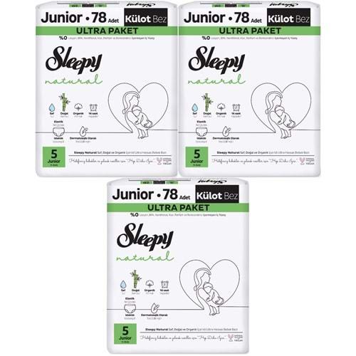 Sleepy Külot Bebek Bezi Natural Beden:5 (11-18KG) Junior 234 Adet Aylık Ultra Pk