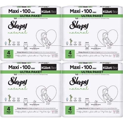 Sleepy Külot Bebek Bezi Natural Beden:4 (7-14KG) Maxi 400 Adet Süper Ekonomik Fırsat Gross Pk