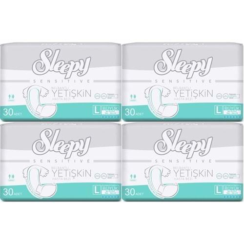 Sleepy Yetişkin Hasta Bezi Bel Bantlı L - Large - Büyük 120 Adet (4PK*30)