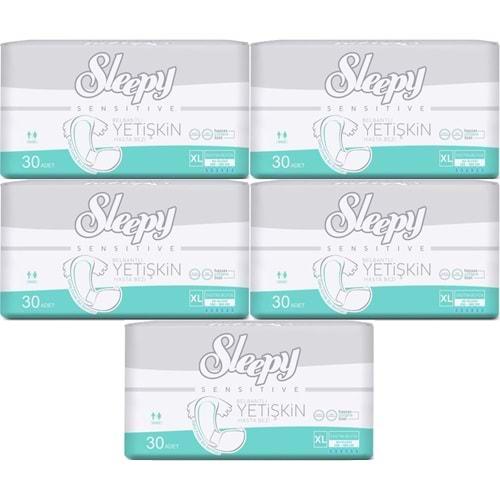 Sleepy Yetişkin Hasta Bezi Bel Bantlı XL - Extra Large - Ekstra Large 150 Adet (5PK*30)