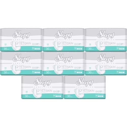 Sleepy Yetişkin Hasta Bezi Bel Bantlı XL - Extra Large - Ekstra Large 240 Adet (8PK*30)