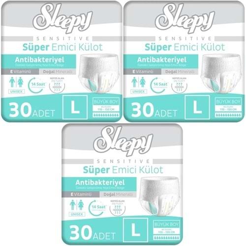 Sleepy Hasta Bezi Yetişkin Emici Külot L - Büyük - Large 90 Adet (3PK*30)