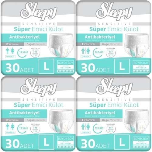 Sleepy Hasta Bezi Yetişkin Emici Külot L - Büyük - Large 120 Adet (4PK*30)