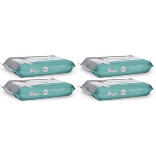 Sleepy Perine Bölgesi ve Vücut Temizleme Islak Mendil Havlu 50 Yaprak (Ebat 4XL) (4 Lü Set)