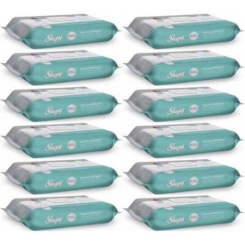 Sleepy Perine Bölgesi ve Vücut Temizleme Islak Mendil Havlu 50 Yaprak (Ebat 4XL) (12 Li Set)