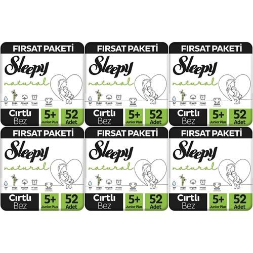 Sleepy Bebek Bezi Naturel Beden:5+ (13-20Kg) Junior Plus 312 Adet Ekstra Fırsat Pk
