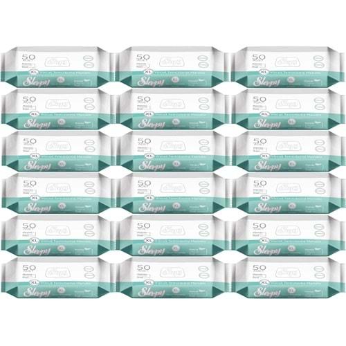 Sleepy Hasta Vücut Temizleme Islak Mendil Havlu 50 Yaprak XL 18 Li Set