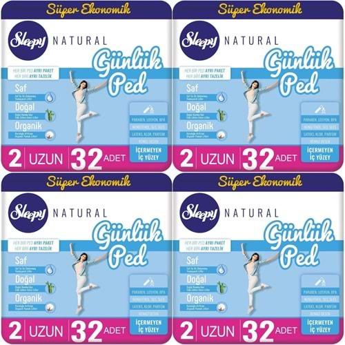 Sleepy Natural Günlük Ped Uzun 128 Adet Süper Ekonomik Pk (4PK*32)