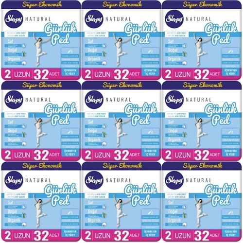 Sleepy Natural Günlük Ped Uzun 288 Adet Süper Ekonomik Pk (9PK*32)