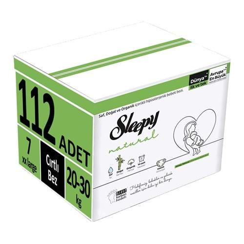 Sleepy Bebek Bezi Natural Beden:7 (20-30Kg) XX Large 112 Adet (4PK*28)