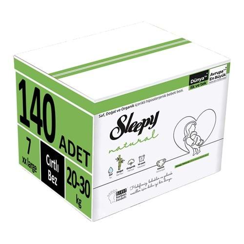 Sleepy Bebek Bezi Natural Beden:7 (20-30Kg) XX Large 140 Adet (5PK*28)