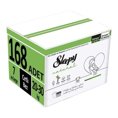 Sleepy Bebek Bezi Natural Beden:7 (20-30Kg) XX Large 168 Adet (6PK*28)