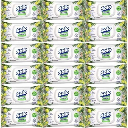 Solo Islak Havlu Mendil 50 Yaprak Limon & Biberiye (18 Li Set) (6PK*3) 900 Yaprak