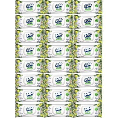 Solo Islak Havlu Mendil 50 Yaprak Limon & Biberiye (24 Lü Set) (8PK*3) 1200 Yaprak