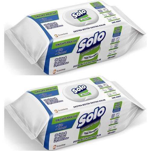 Solo Yüzey Temizlik Havlusu - Mendili 100 Yaprak Okaliptus & Çam Esintisi (2 Li Set) 200 Yaprak