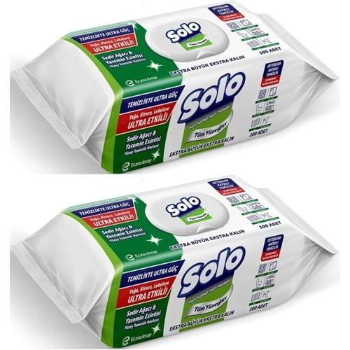 Solo Yüzey Temizlik Havlusu - Mendili 100 Yaprak Sedir Ağacı & Yasemin Esintisi (2 Li Set) 200 Yprk