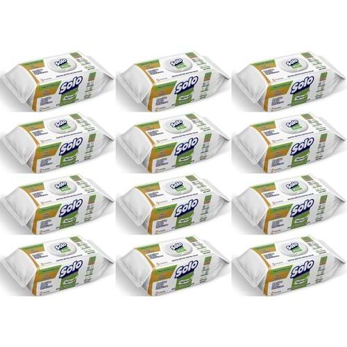 Solo Yüzey Temizlik Havlusu - Mendili 100 Yaprak Beyaz Sabun Ferahlığı (12 Li Set) 1200 Yaprak