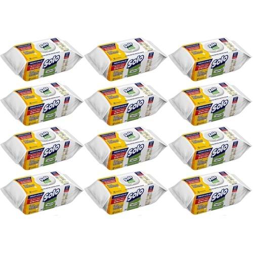 Solo Yüzey Temizlik Havlusu - Mendili 100 Yaprak Limon & Portakal Tazeliği (12 Li Set) 1200 Yaprak