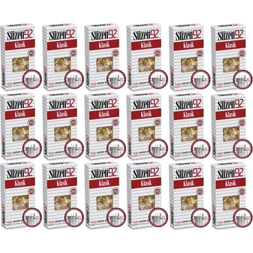 Süzen92 Klasik Sigara Ağızlık Filtresi 2592 Adet Fırsat Pk Kutu (18PK*144)