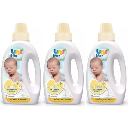 Uni Baby Yeni Doğan Çamaşır Deterjanı/Sabunu 1500ML (Sarı) (3 Lü Set)