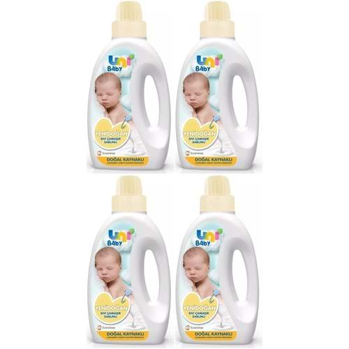 Uni Baby Yeni Doğan Çamaşır Deterjanı/Sabunu 1500ML (Sarı) (4 Lü Set)