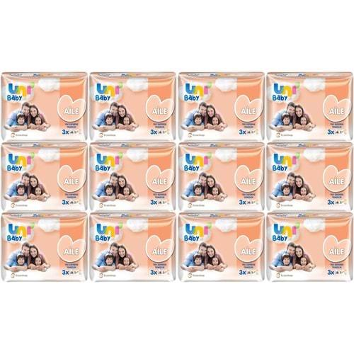 Uni Baby Islak Havlu Mendil Aile 52 Yaprak (36 Lı Set) 1872 Yaprak (12PK*3)