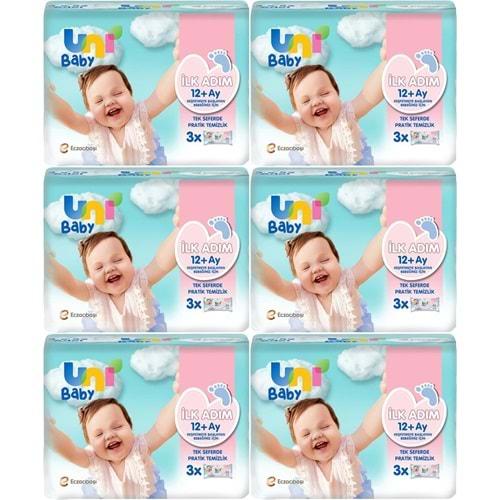 Uni Baby Islak Havlu Mendil İlk Adım 52 Yaprak (18 Li Set) 936 Yaprak (6PK*3)