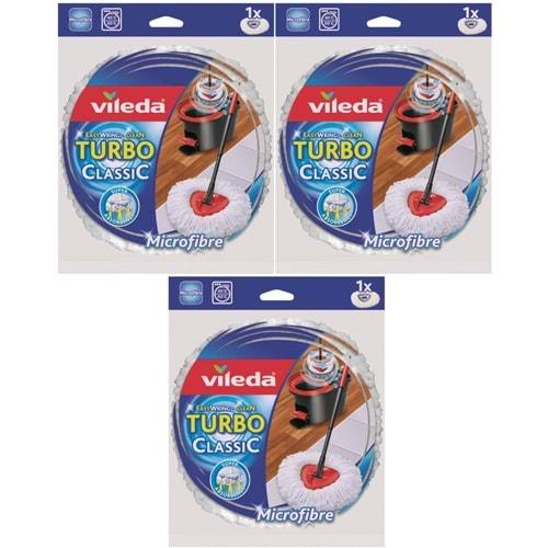 Vileda Turbo Yedek Mop Paspas Ucu (%100 Mikrofiber) (3 Lü Set)