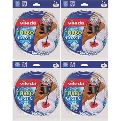 Vileda Turbo Yedek Mop Paspas Ucu (%100 Mikrofiber) (4 Lü Set)