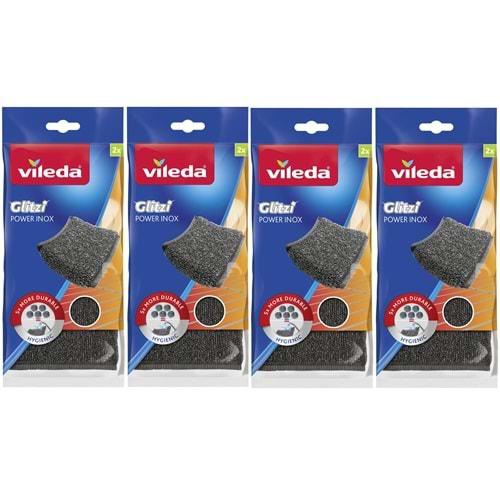 Vileda Power Inox Çelik Bulaşık Sünger (8 Li Set) (4PK*2)