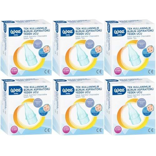 Wee Baby Burun Aspiratörü Nasal Yedek Ucu 60 Adet (6Pk*10) (Kod:163)