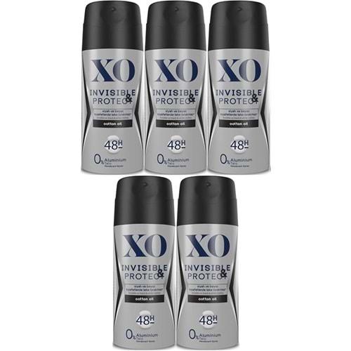 XO Deodorant 150ML Men-Erkek Invisible & Protect (5 Li Set)