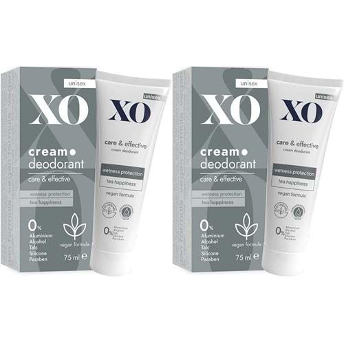 XO Krem Deodorant 75ML Unisex Care & Effective Parfümlü (2 Li Set)