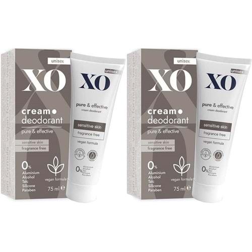 XO Krem Deodorant 75ML Unisex Pure & Effective Kokusuz (2 Li Set)