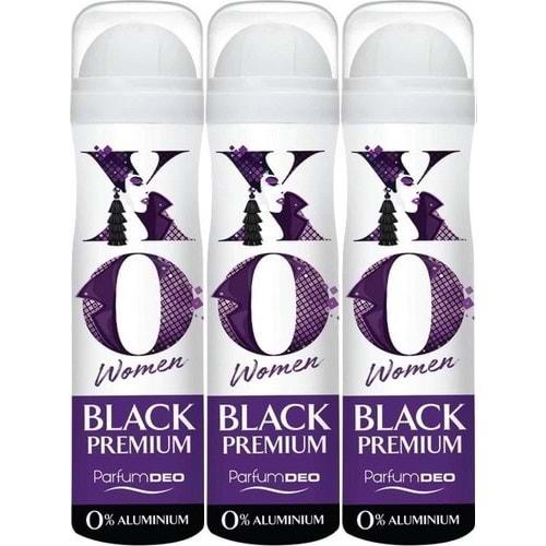 XO Deodorant 150ML Women-Kadın Black Premium (3 Lü Set)