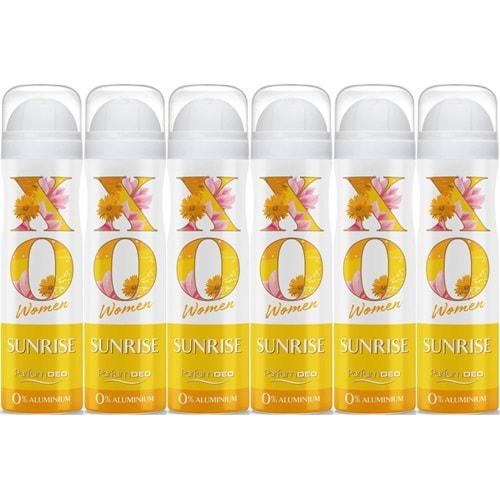 XO Deodorant 150ML Women-Kadın Sunrise (6 Lı Set)