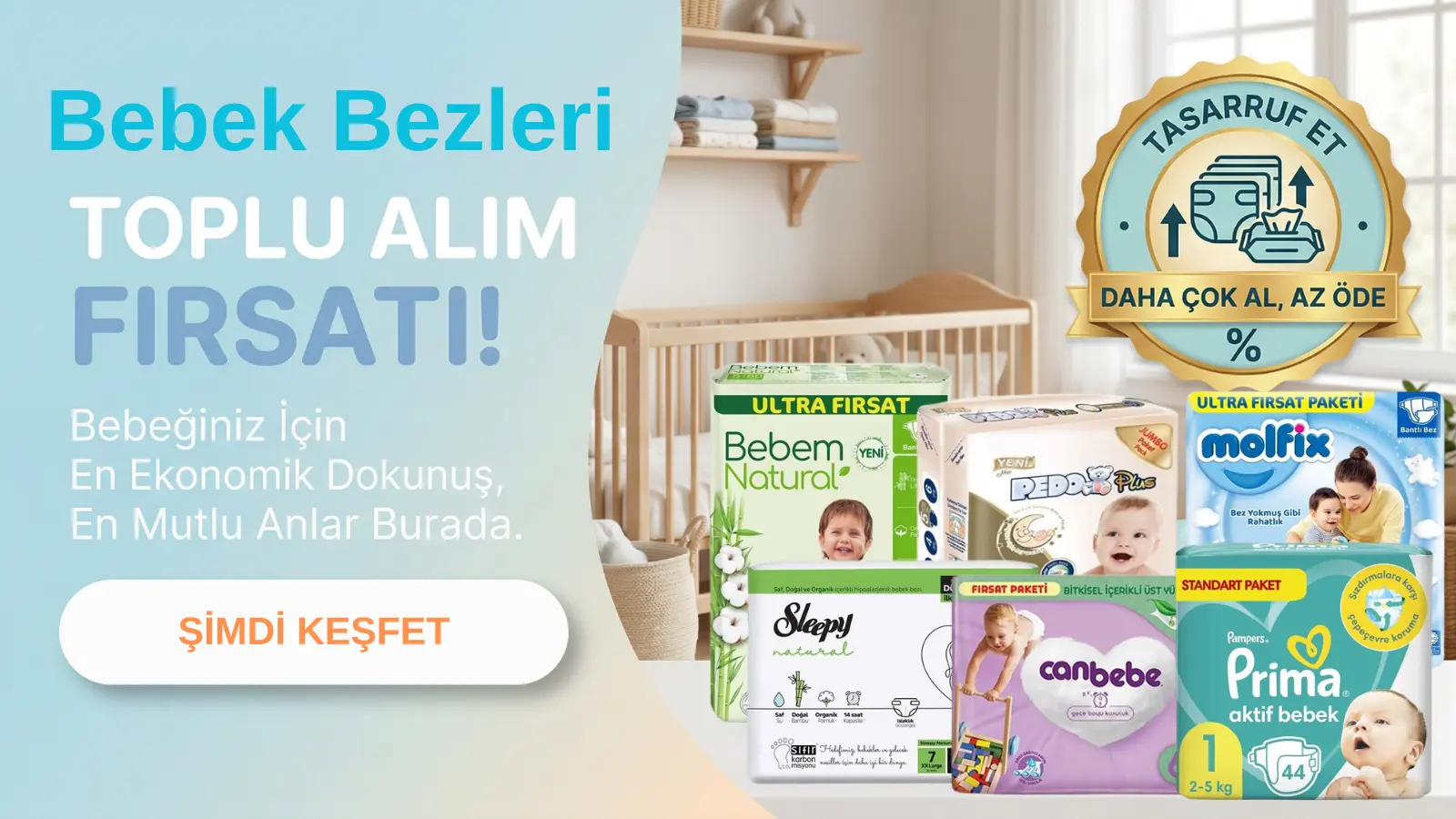 Prima, Molfix, Sleepy bebek bezi çeşitleri ve ıslak mendiller